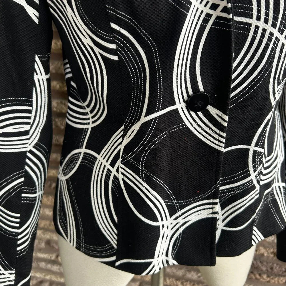 Atomic Black Concentric Circles Career Blazer NWT $138 Size 8 - Picture 5 of 8